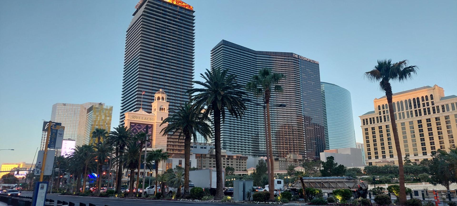 De twee torens van The Cosmopolitan Las Vegas aan de Strip
